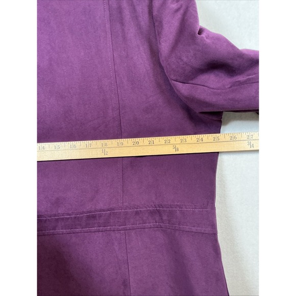 Alfred Dunner Woman Purple Faux Suede Ruffle Collar Blazer Jacket Plus Size 20W - Picture 5 of 6